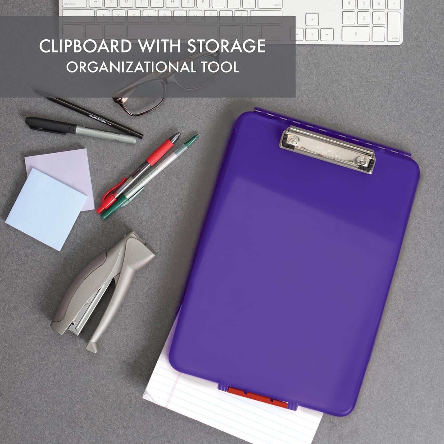 Dexas Slimcase Storage Clipboard, Black