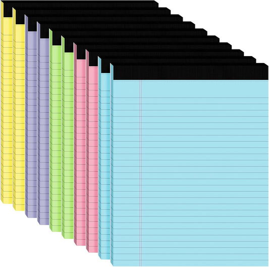 5pcs Legal Pads 8.5 x 11, Notepads 8.5 x 11 Inch,30 Sheets/Pack, Color Note Pads Clear Print Writing Pads of Paper, Memo Pads , Perforate Legal Notepads Paper , Wide Ruled Lined with Sturdy Back