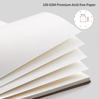 RETTACY Graph Grid Paper Notebook, 96 Pages, A4 Large Size (8.5'' x 11''), 5 Squares per Inch, Leather Softcover, 100 GSM Thick Paper, for School, Students, Math, Engineering (Navy Blue)