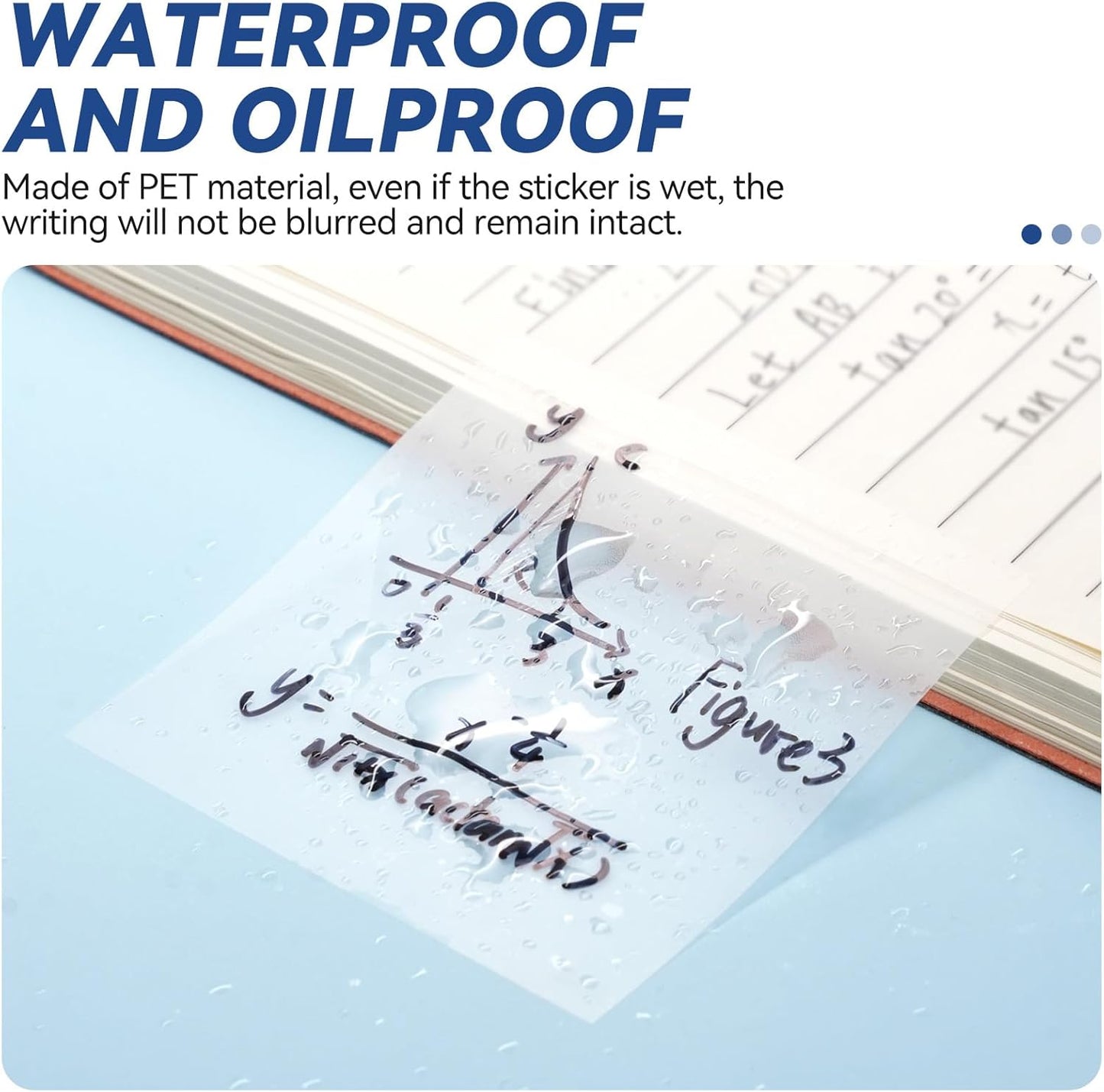 6 Pads Transparent Sticky Notes with Sticky Tabs, Tecolu 3x3 inch Clear Sticky Notes【Waterproof, 5X Adhesive Strength】, See-Through Translucent Sticky Notes for School Office Bible Study Supplies