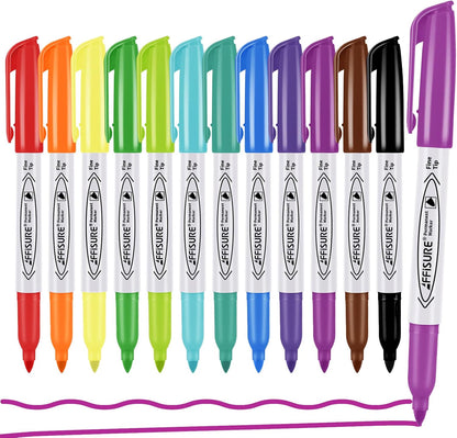 Permanent Markers, Ultra Fine Point, Black, 75 Count, 0.4mm, Fine tip permanent marker set, quick dry, waterproof, fading resists, durable, marks on paper, glass, ceramic, plastic, wood, rock, metal