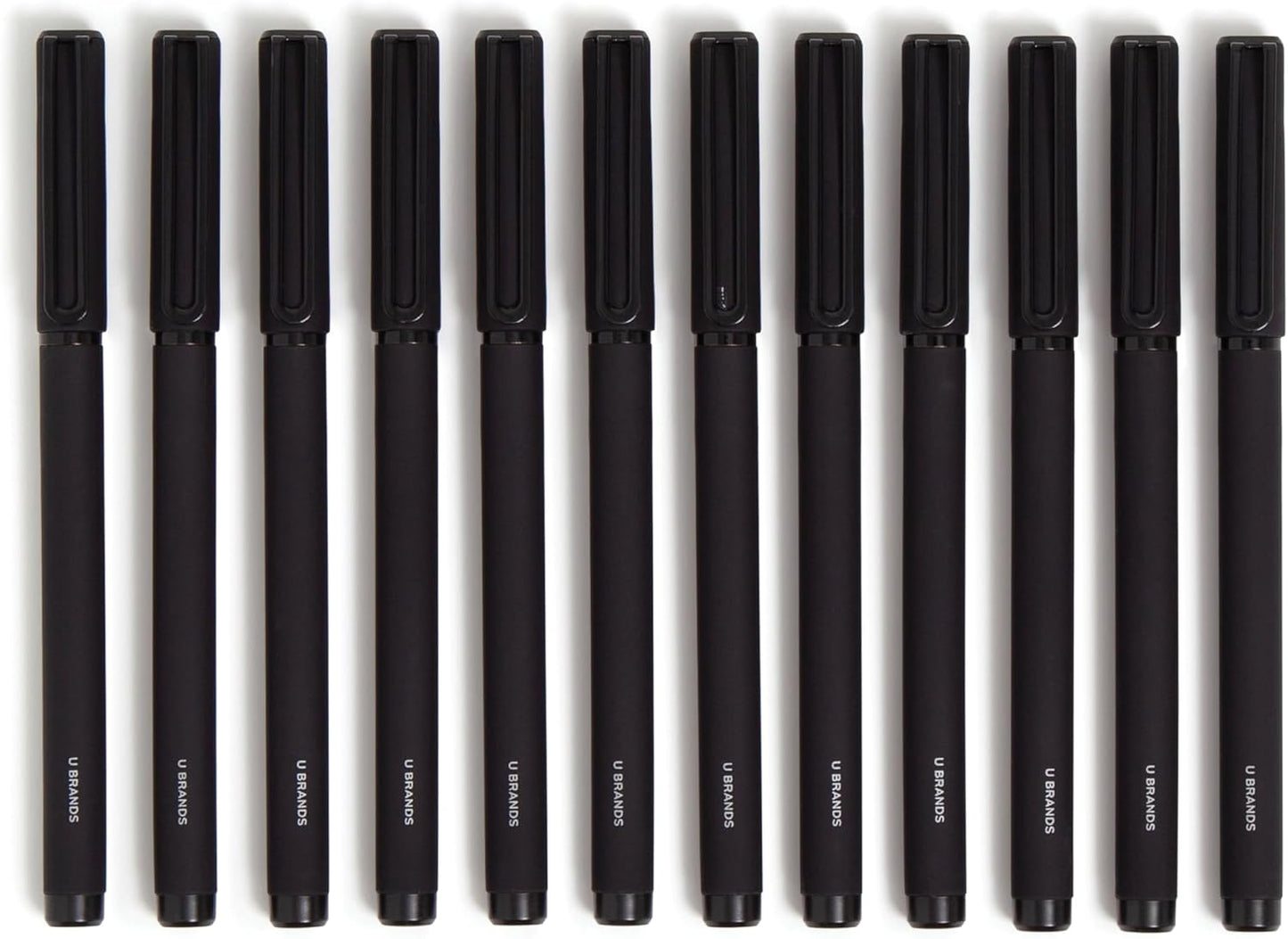 U Brands Catalina Felt Tip Pens, Set of 12, Stripes and Dots with Gold Details, Medium (0.7 mm) Point, Black Ink