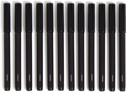 U Brands Catalina Felt Tip Pens, Set of 12, Stripes and Dots with Gold Details, Medium (0.7 mm) Point, Black Ink