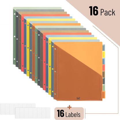 Mr. Pen- Binder Dividers with Pockets and Tabs, 1 Set, 8 Tabs/Set, Colorful, 3 Ring Binder Dividers with Tabs and Pockets on Both Sides