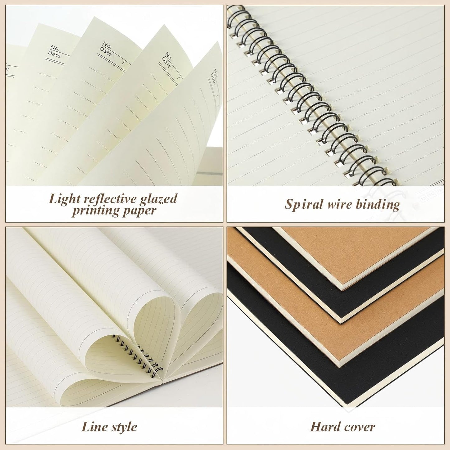 Leelosp 12 Pack Small Spiral Notebook Lined Spiral Journal College Ruled Notebook Wire Bound Kraft Cover, 120 Pages for Work (Multicolor,5.5 x 8.3 Inch)