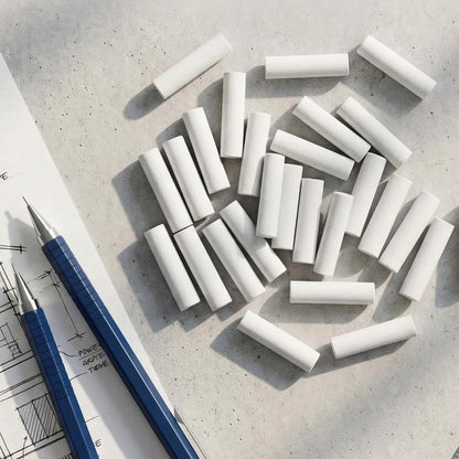 50 Pcs Mechanical Pencil Eraser Refills, White Refill Erasers for Propelling Pencils, Universal Traceless Eraser Replacement for Office Notebook Drafting