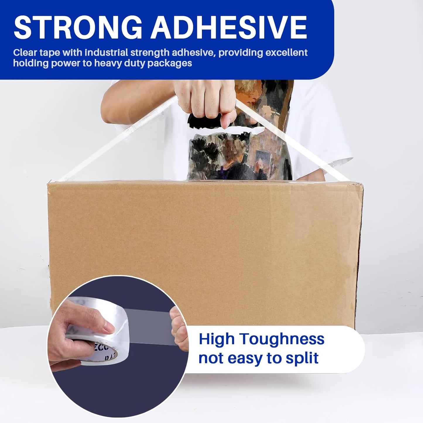 RAZCC Packing Tape, 36 Rolls Clear Heavy Duty Packaging Tape with Dispensers for Packing Shipping Moving Mailing, Thicker Sealing Tape - 1.88" x 65 Yard Per Roll, 2340 Total Yards