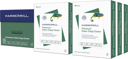 Hammermill Cardstock, Premium Color Copy, 100 lb, 8.5x11 - 1 Pack (250 Sheets) - 100 Bright, Made in the USA Card Stock, 120024R, White