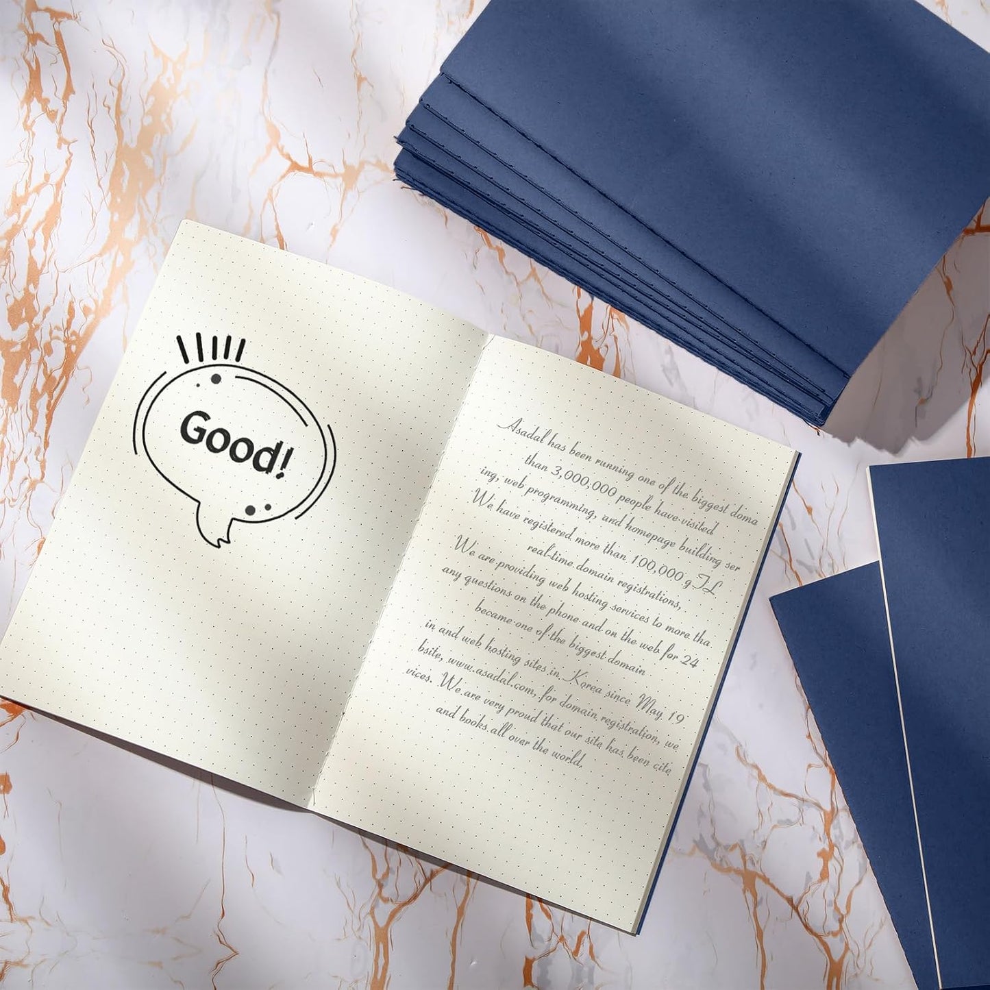 Mimorou 100 Pcs Journals Notebooks Bulk - Kraft Softcover A5 Small Notebooks 5.5 Inch x 8.3 Inch Notepads with 60 Page 30 Sheet for Writing Sketch Travel Office Supplies(Navy Blue,Lined)