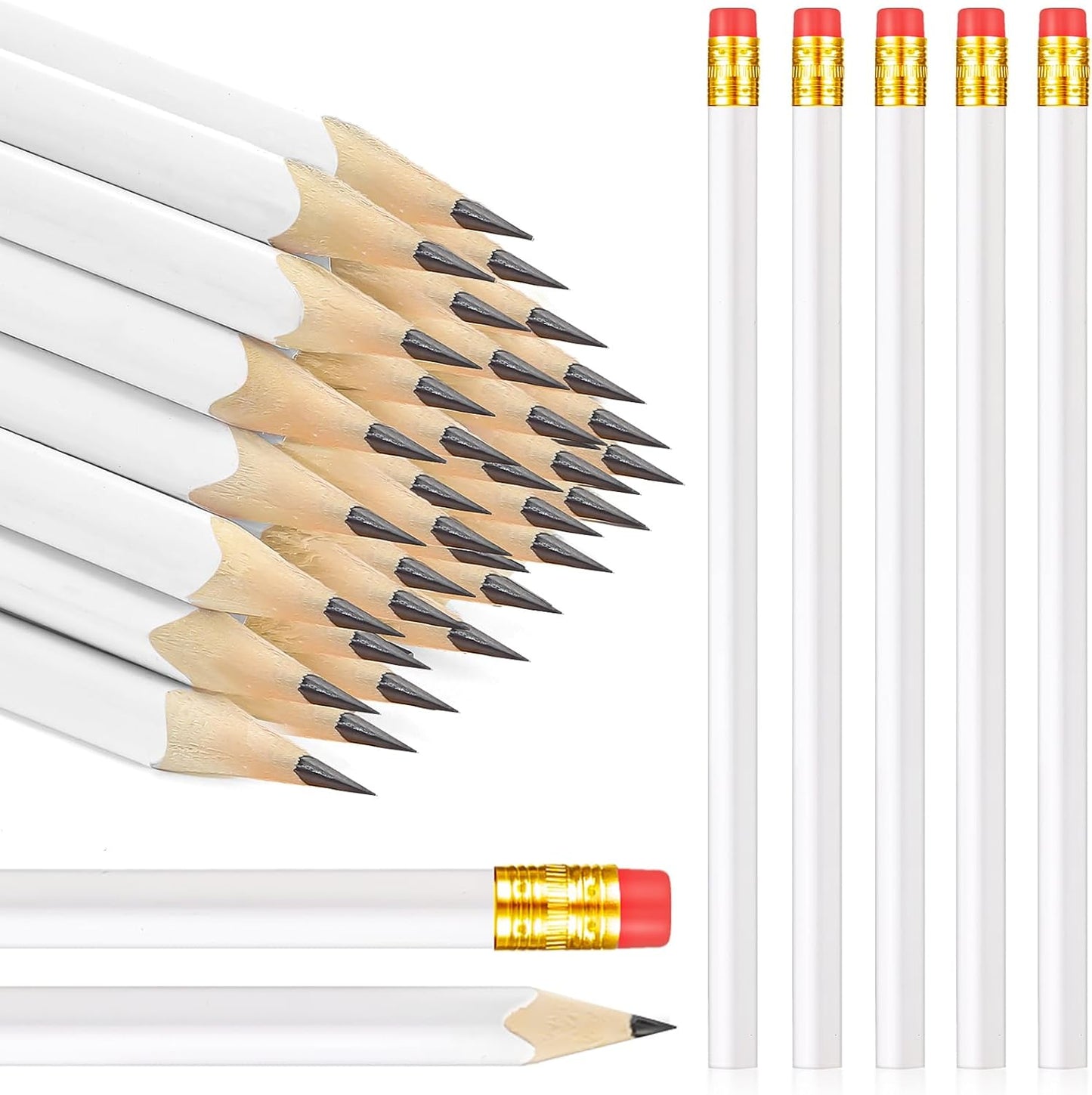 Tinlade 50 Pcs Triangular Grip Pencils Wood Wedding Pencils HB Graphite Pencil Pack Eraser for Baby Shower Drawing Sketching Bridal Shower Office Supplies(Pink)