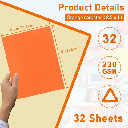 Guakicae 32 Sheets Cream Cardstock 8.5 x 11 Off White Paper, 80lb Thick Ivory Paper Card Stock for DIY Card Making, Wedding Invitations, Thank You Cards, Business Cards, Menus