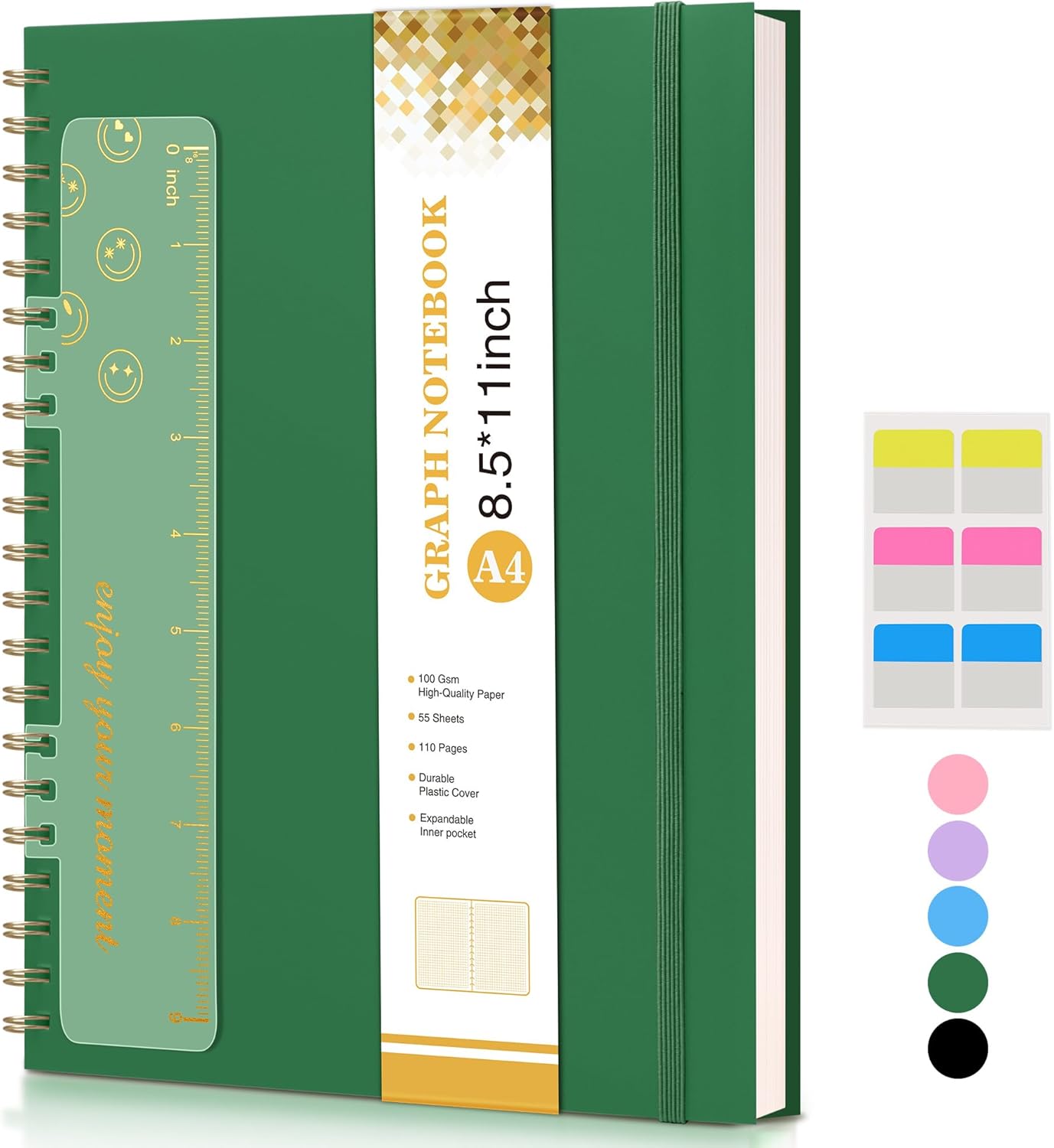 Spiral Notebook Journal 8.5” x 11”, A4 Large Pink Notebooks for Women Men, College Ruled Lined Journal, 100 GSM Paper, Plastic Hardcover Spiral Bound Journals for Work School Note Taking Business