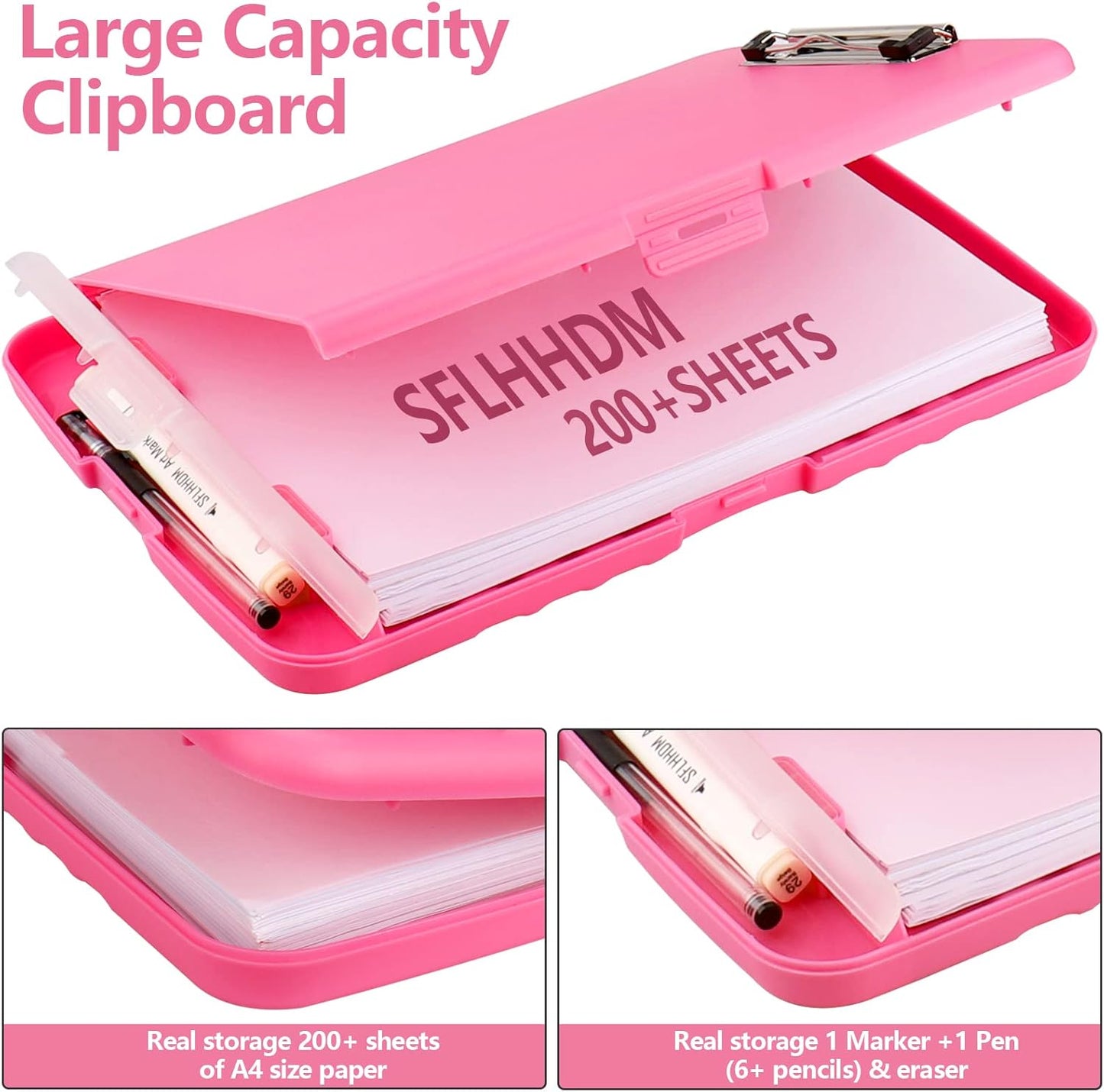 SFLHHDM Purple Clipboard, Clip Boards 8.5x11, Teacher Clipboards with Storage, Plastic Clipboard with Pen Holder, Clipboards Storage for Women Teachers Work, School & Office Supplies