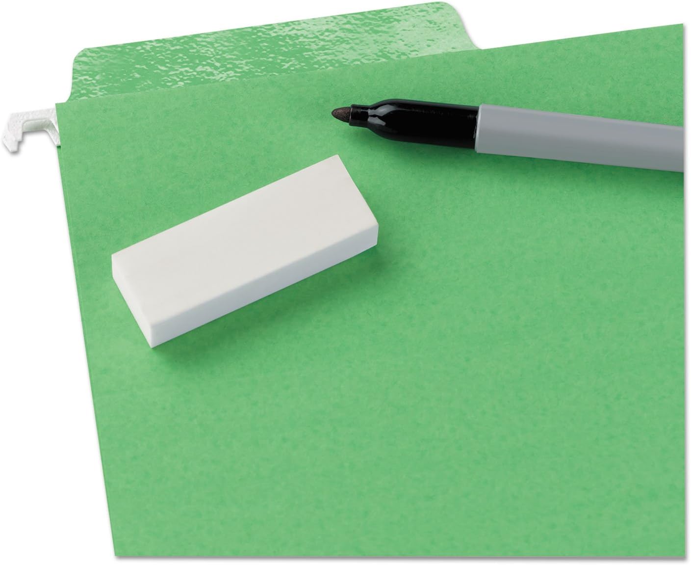 Smead Erasable FasTab Hanging File Folder, 1/3-Cut Built-in Tab, Letter Size, Moss, 20 per Box (64032)