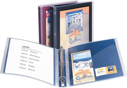 Avery Flexi-View 3 Ring Binder, 1 Inch Round Rings, 3 Black Binders (17686)