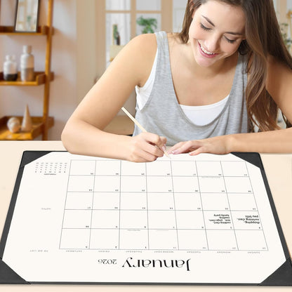 Desk Calendar 2026-2027 with Desk Mat – 22" x 17" Large Desk Pad Calendar Runs from January 2026 to June 2027, Office Supplies Desktop Monthly Calendar for Home & Office