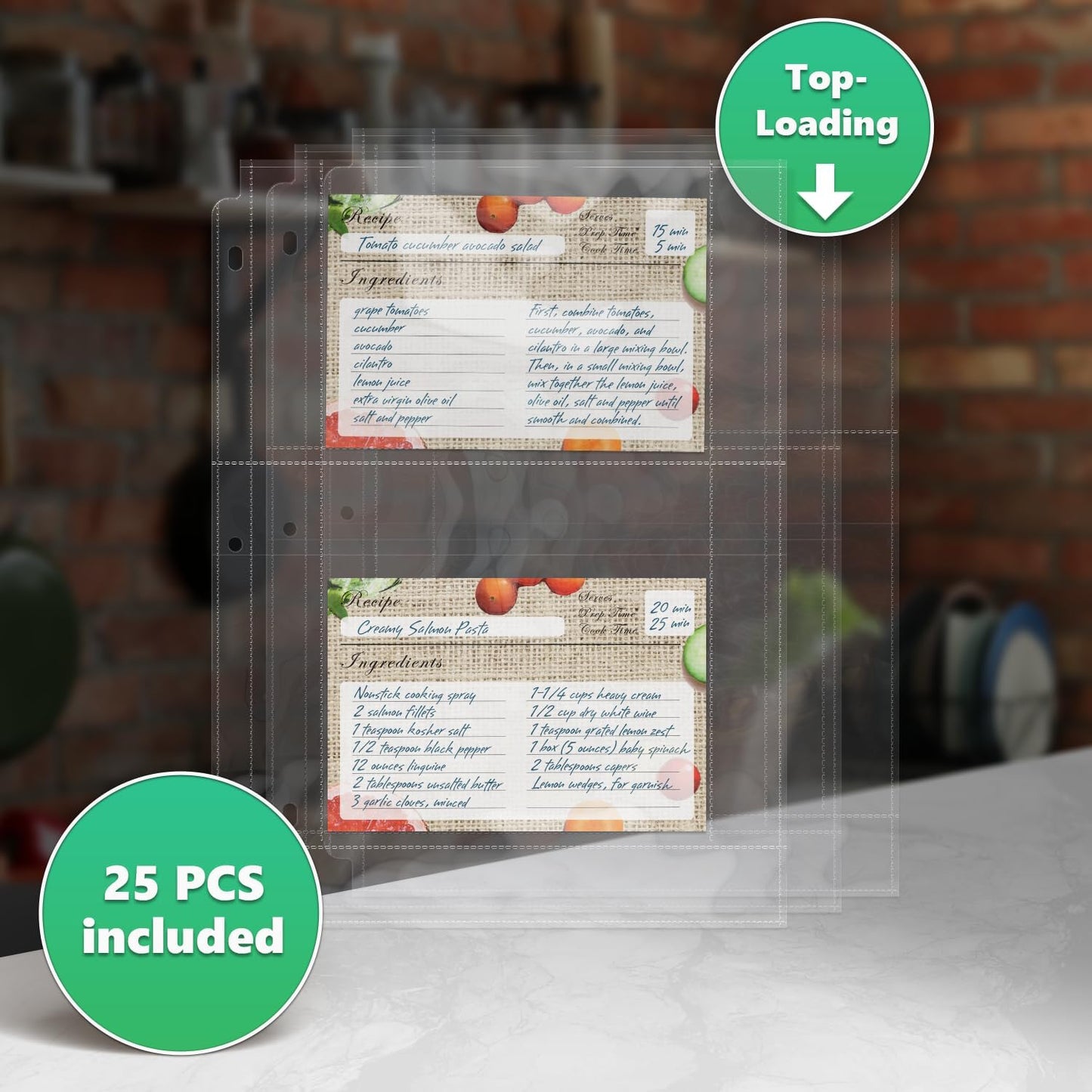 25 Pack of 8.5x11 Heavy Duty Crystal Clear Sheet Protectors for 3 Ring Binder, Plastic Page Sleeve Protectors for Paper Document (25 Pack, 8.5 x 11'' - 1 Pocket)