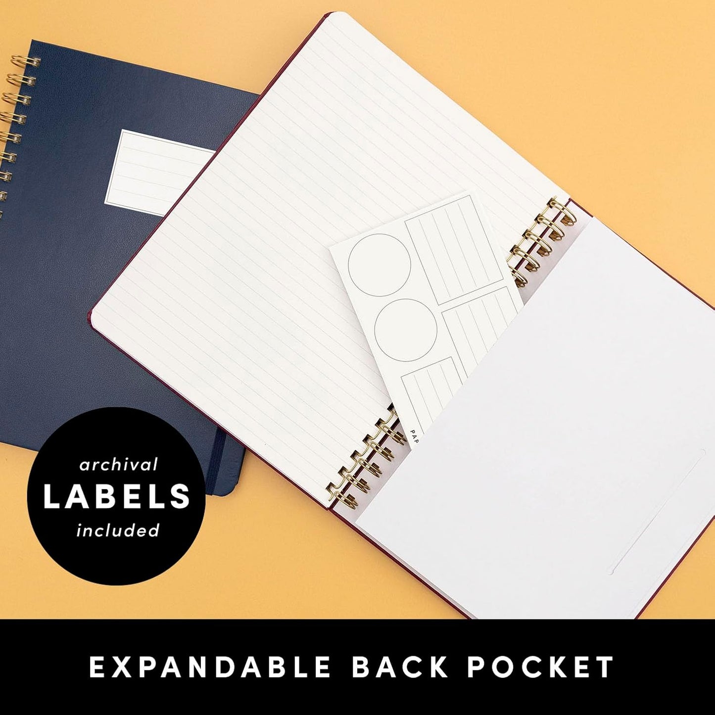 PAPERAGE Lined Spiral Journal Notebook, (Black), 160 Pages, Hardcover Journal for Women & Men, Medium 5.5 in x 8 in - 100 GSM, Thick Paper, Spiral Notebook for Work, School & Journaling