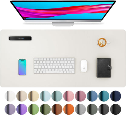 Aothia Leather Desk Pad Protector, Mouse Pad, Office Desk Mat, Non-Slip PU Leather Desk Blotter, Laptop Desk Pad, Waterproof Desk Writing Pad for Office and Home (Black,36" x 17") - Colors B