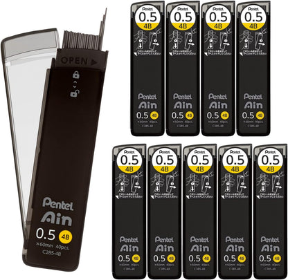 Pentel Ain AMZ-XC284HB3P Mechanical Lead, 0.02 inches (0.4 mm), HB, 3 Pieces