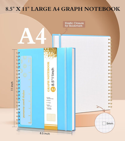 Spiral Notebook Journal 8.5” x 11”, A4 Large Pink Notebooks for Women Men, College Ruled Lined Journal, 100 GSM Paper, Plastic Hardcover Spiral Bound Journals for Work School Note Taking Business