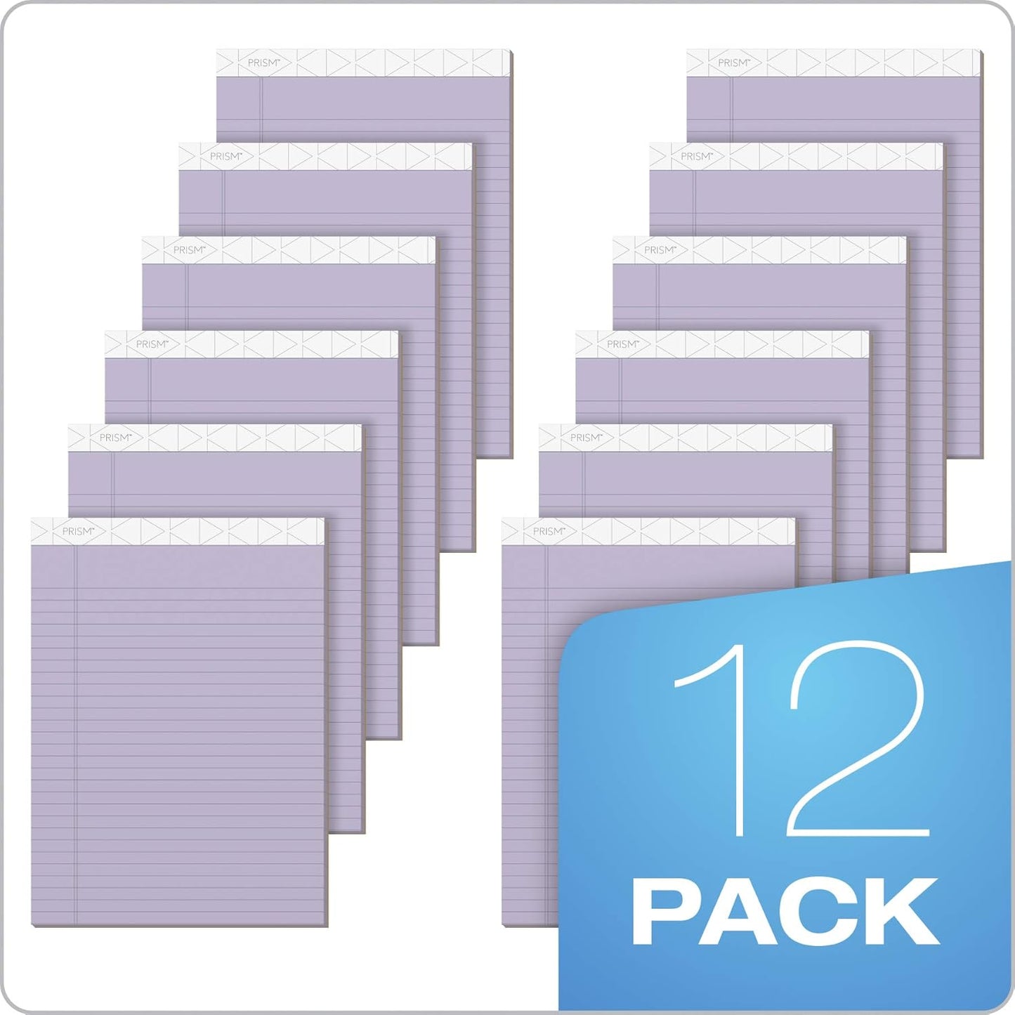 Tops Prism Writing Pads, 8-1/2" x 11-3/4", Legal Rule, Gray, Perforated, 50 Sheets, 12 Pack (63160)