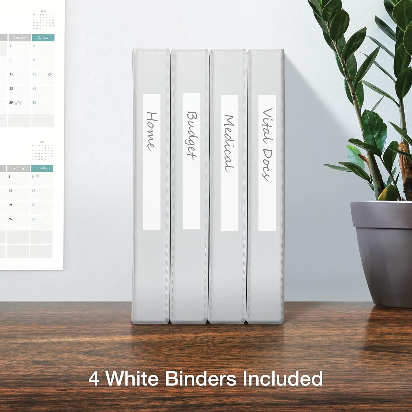 Oxford 3 Ring Binders, Binders for School and Office, 2 Inch ONE-Touch Easy Open D Rings, 3-Sided View Binder Covers, Xtralife Hinge, Non-Stick, PVC-Free, White, 530-Sheet Capacity, 4 Pack (79910)