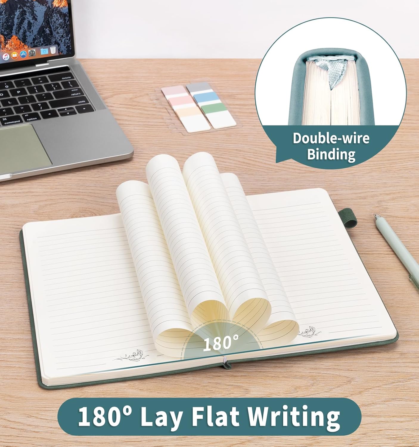 Lined Journal Notebook for Women Men, A5 Hardcover Leather Journals for Writing, 200 Pages Thick Paper, Daily Journal Notebook for Work, School, Note Taking, Business, Travel, College Ruled