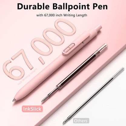 8 Pcs Black Ballpoint Pens - 1.0mm Medium Point Smooth Writing Black Ink Ball Point Pens | High-end Long Lasting Retractable Pen for School, Home, Office (Vintage-8pcs)