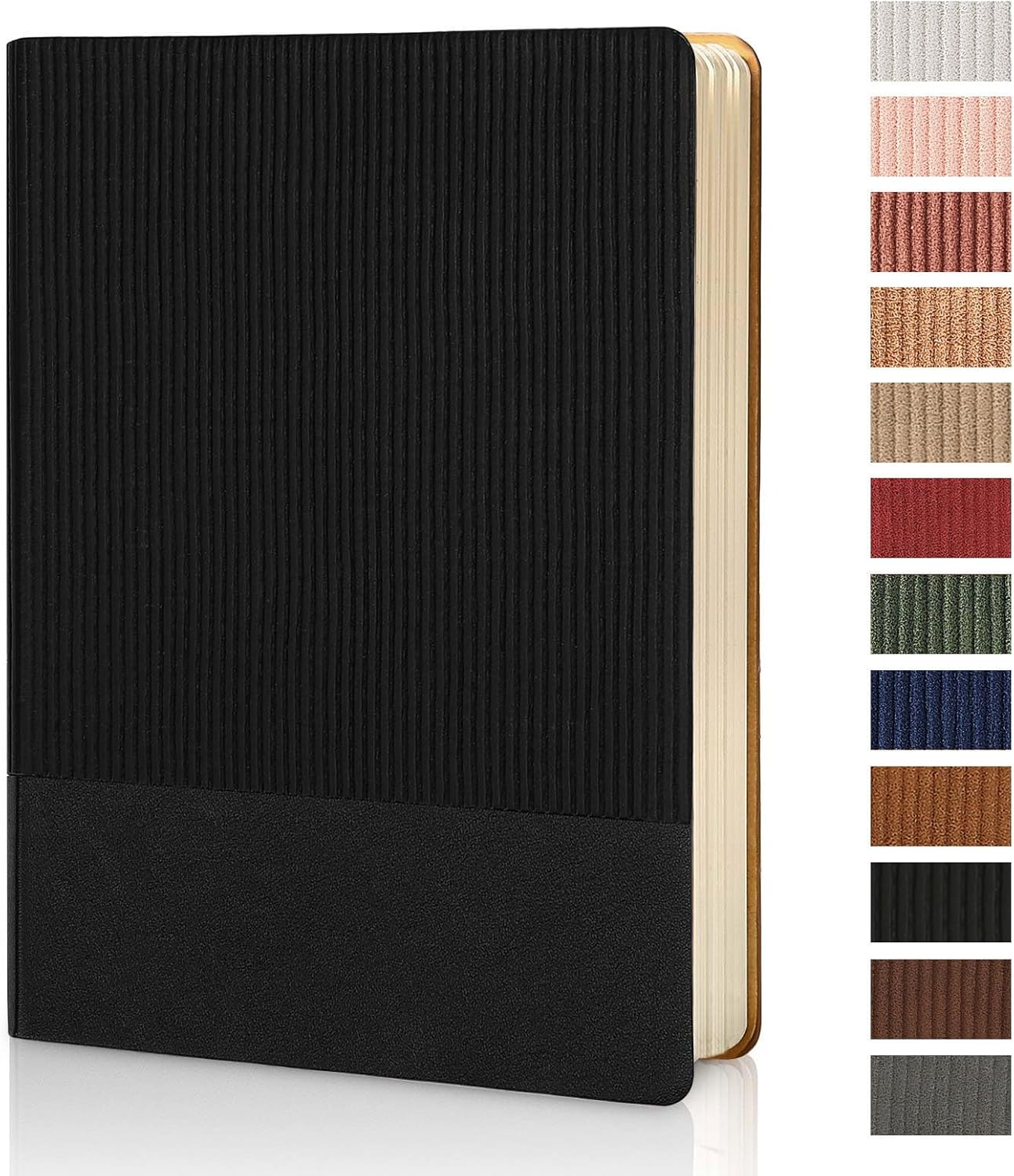 Lined Journal Notebook for Work College Ruled Note Book 5.79"x8.27"A5 PU Leather Daily Journaling 216 Pages for Women Men Writing Home School Supplies Business (Dark Green)