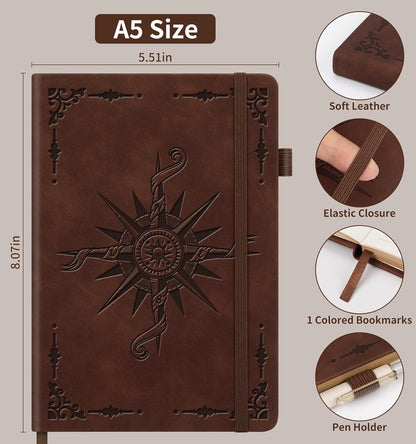 Lined Journal Notebook, A5 200 Pages Leather Journals For Writing Women & Men Travel,business,work & School,college Ruled Notebooks Hardcover Journaling Notebooks Daily Diary, 5.7'' X 8.3''-Purple