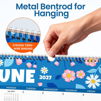 SUNEE Wall Calendar 2026 21 Months Apr. 2026 - Dec. 2027, 14.5"x11.5" Big Grid Hanging Calendar with Note for Organizing & Planning, Monthly Calendar 2026-2027 with Last Month and Next Month, White