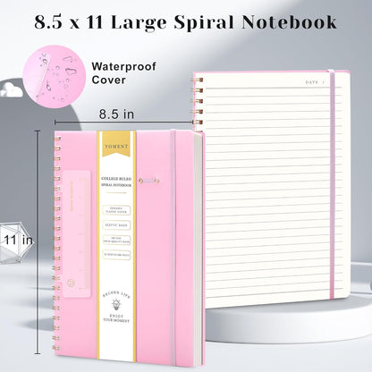 Yoment Graph Paper Spiral Notebook A5 Graphing Notebook 160 Pages Graph Paper Notebook Spiral Bound Waterproof Plastic Hardcover Spiral Journal 5x7 Grid Notebooks for Note Taking,Black