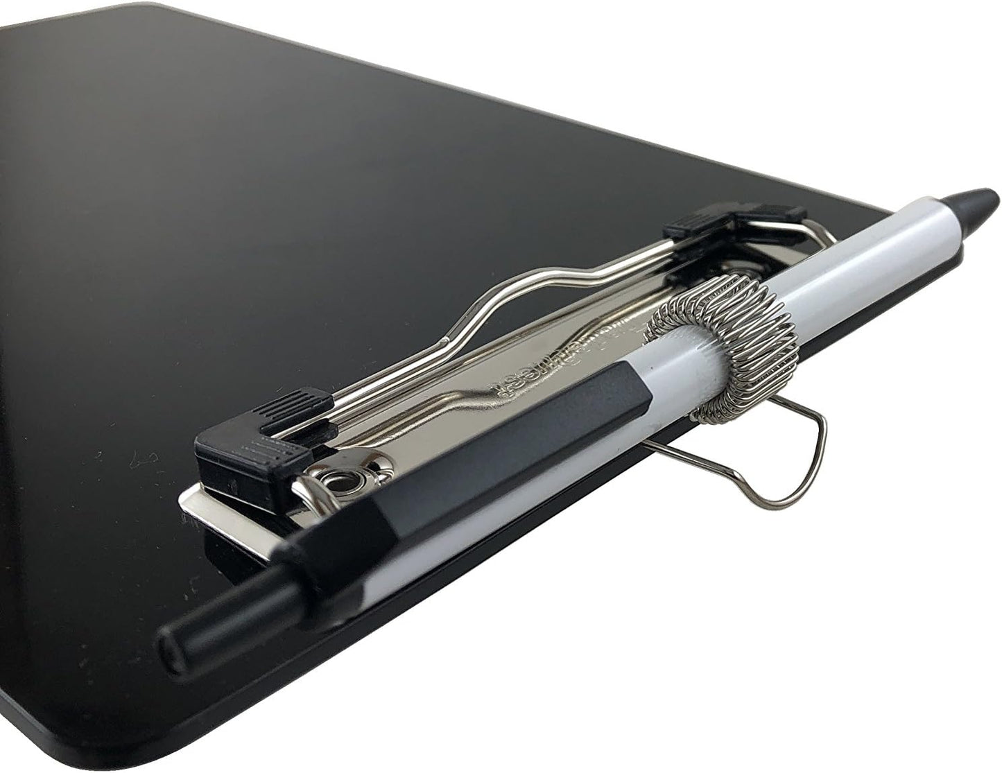Trade Quest Small Memo Clipboard 6'' x 9'' Pen Holder Clip Plastic (Black) (Pen Included) (Pack of 6)