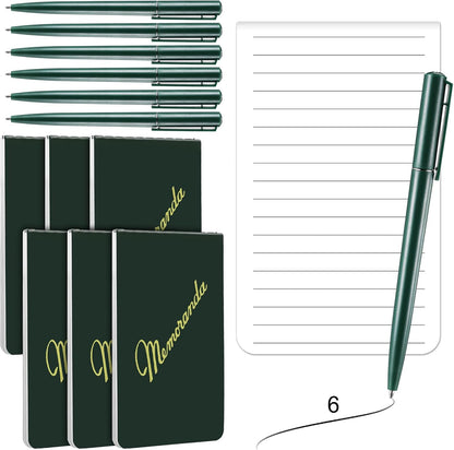 Faccito Memoranda Notebook and Pen Set Green Military Memorandum Book 3.3" x 5.5" Mini Utility Notepad Military Memo Book for Outdoor Recording Ranger School First Responder(12,Simple Style)