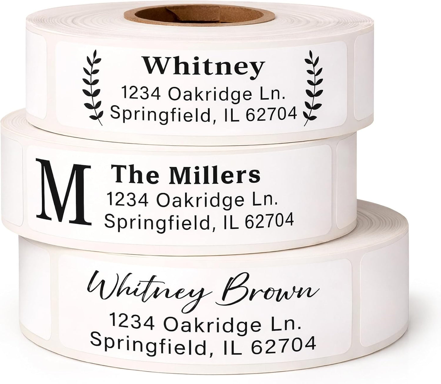 Personalized Return Address Labels on Roll – Custom Name & Address Stickers, Roll of 250, Easy-Peel Self-Adhesive, Glossy White 2.5" x 0.75"