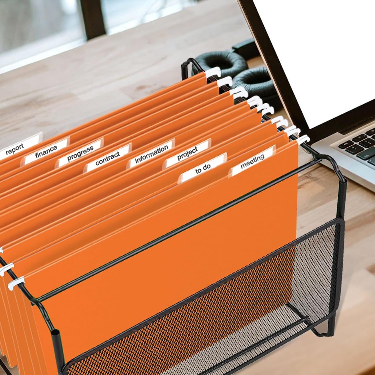 HERKKA Hanging File Folders, 30 Pack Reinforced Letter Size Hanging Folders, Designed for Bulky Files, Filing Cabinet, 1/5-Cut Adjustable Tabs (Blue)