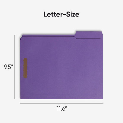 Smead Fastener File Folders, Reinforced 1/3-Cut Tabs, 2 Fasteners, Letter Size, Blue, 50 per Box (12040)