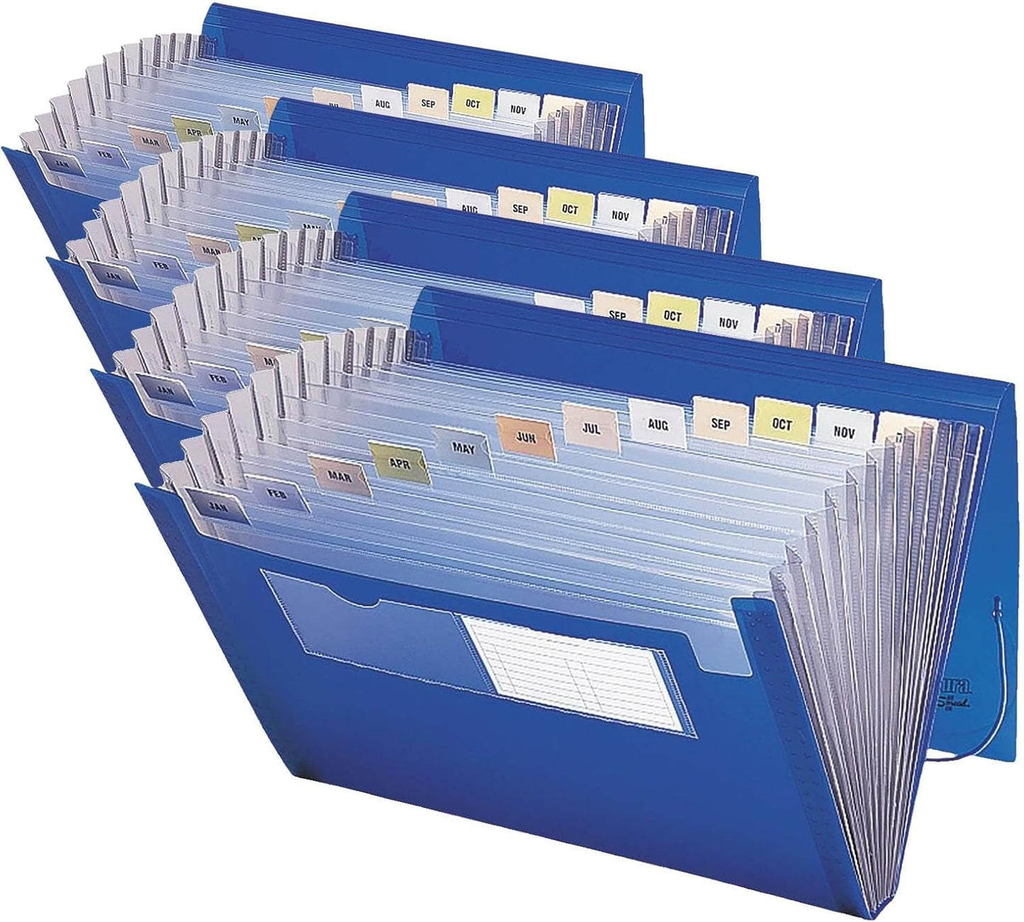 Smead Poly Expanding File, 12 Pockets, Flap and Cord Closure, Letter Size, Blue (70876)
