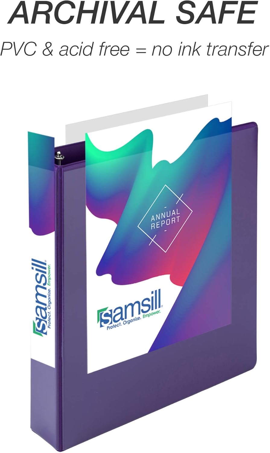 Samsill 1.5 Inch 3 Ring Binders, Economy Round Ring, Clear View Cover, 325 Sheet Capacity - for School, Home, Office - White, 4 Pack