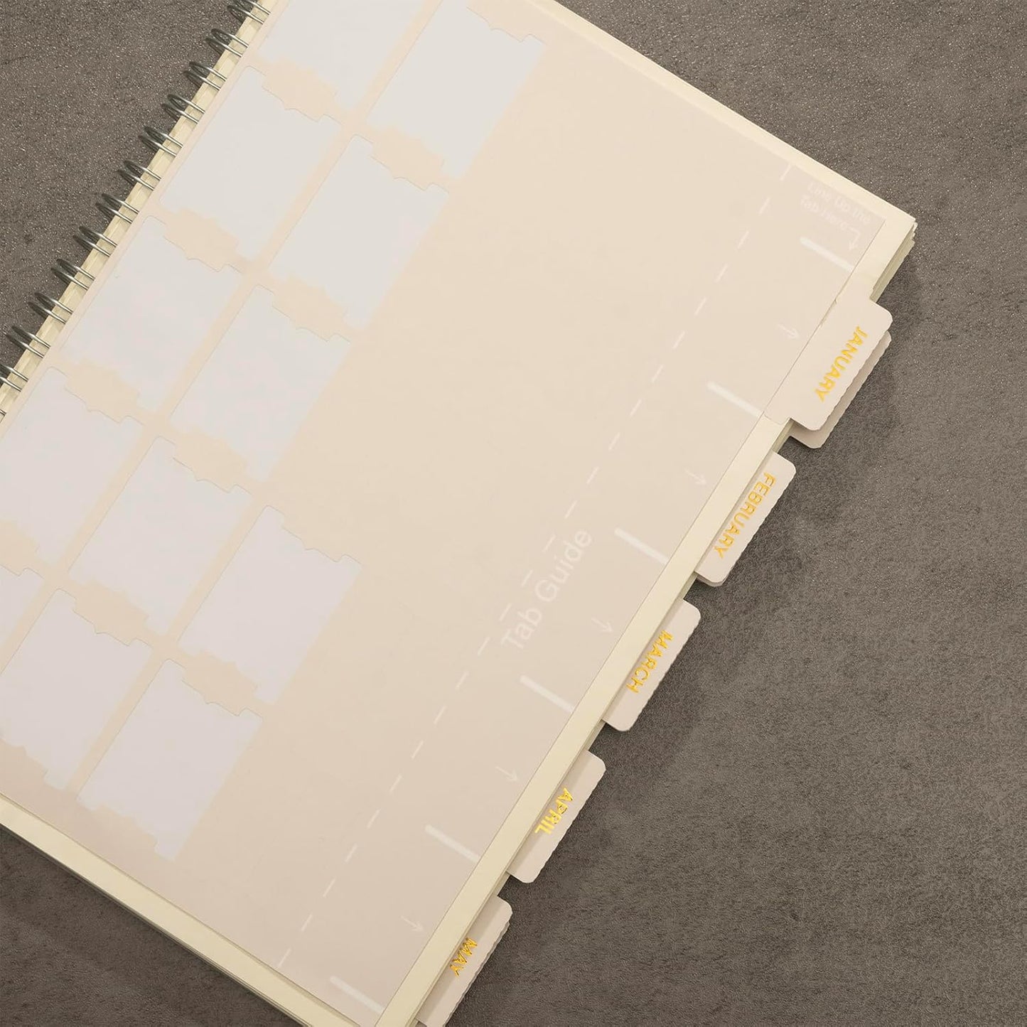 Lumintutu Laminated Planner Monthly Stickers,40 Adhesive Plan Tabs for Notebooks (2 Sets 12 Month Tabs and 16 Blank Tabs), Calendar Monthly Divider Set (Cappuccino)