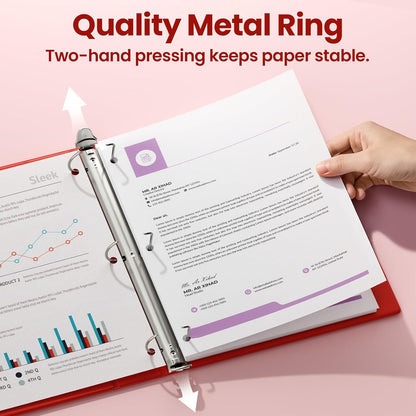 SUNEE 3 Ring Binder 2 Inch, Clear View Binder Three Ring PVC-Free (Fit 8.5x11 Inches) for School or Office Supplies, Light Purple, 1 Pack
