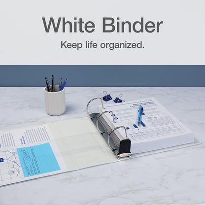 Oxford 3 Ring Binders, Durable Binders for School and Office, 4 Inch, ONE-Touch Easy Open D Rings, View Binder Covers, 4 Interior Pockets, PVC-Free, Holds 880 Sheets, Blue, 2 Pack (79922)
