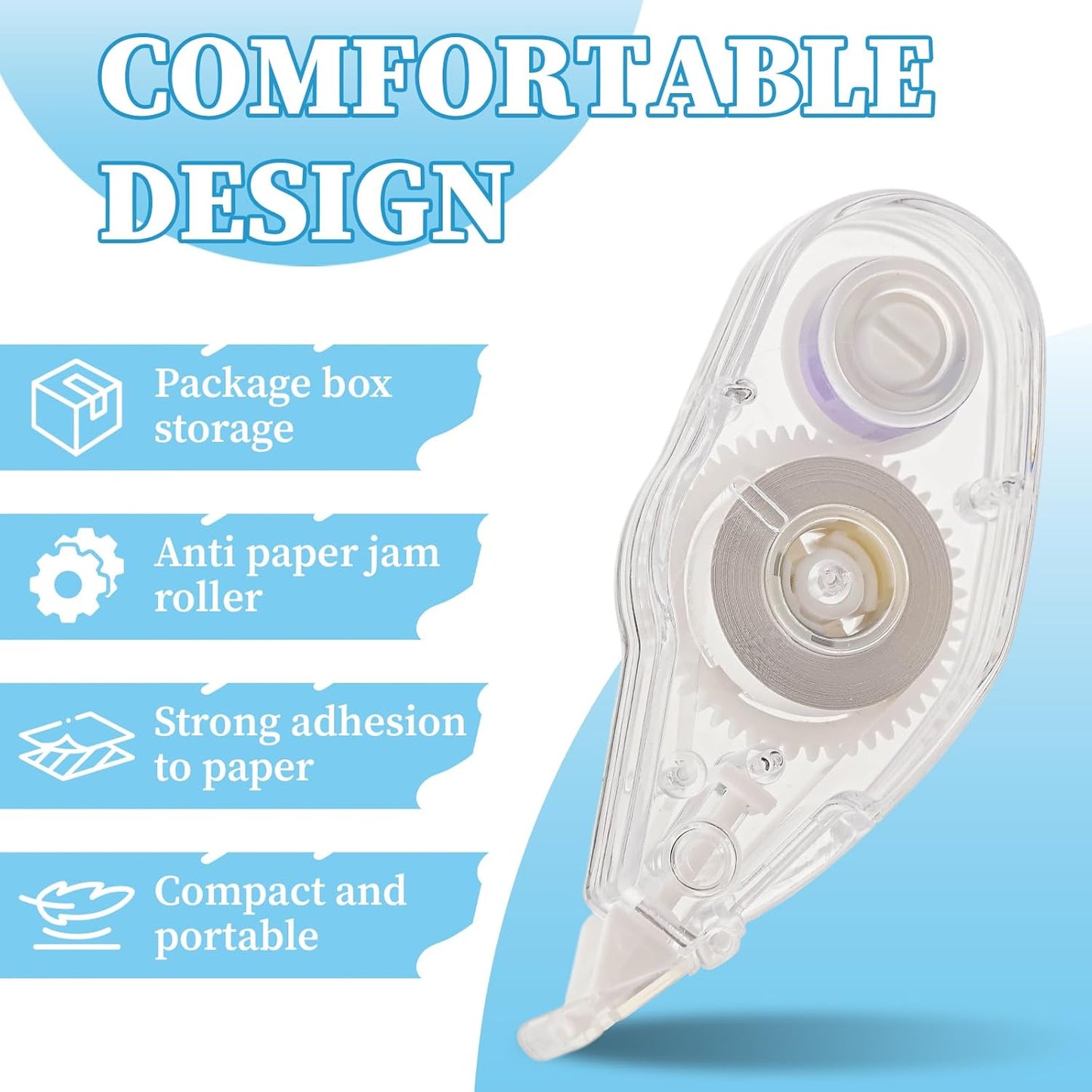 Mini Correction Tape, Easy-To-Use Anti Tear Tape, Long and Smooth, Instantly Correct Writing and Printing Errors, Perfect for Office, School, and Home Use