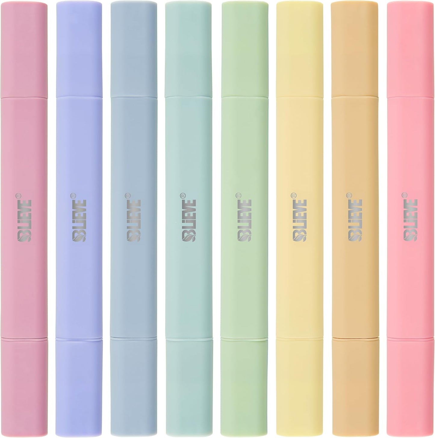 BLIEVE Aesthetic Cute Highlighters No Bleed Through, Dual Tip 8 Pack, Pastel Colors For Bible & Journaling