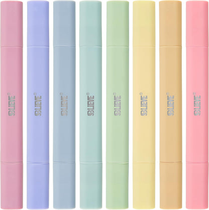BLIEVE Aesthetic Cute Highlighters No Bleed Through, Dual Tip 8 Pack, Pastel Colors For Bible & Journaling