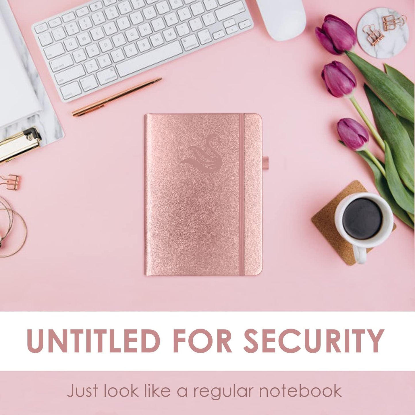 Elegant Password Book with Alphabetical Tabs - Hardcover Password Book for Internet Website Address Login - 5.2" x 7.6" Password Keeper and Organizer w/Notes Section & Back Pocket (Turquoise)
