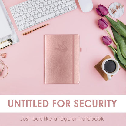 Elegant Password Book with Alphabetical Tabs - Hardcover Password Book for Internet Website Address Login - 5.2" x 7.6" Password Keeper and Organizer w/Notes Section & Back Pocket (Turquoise)
