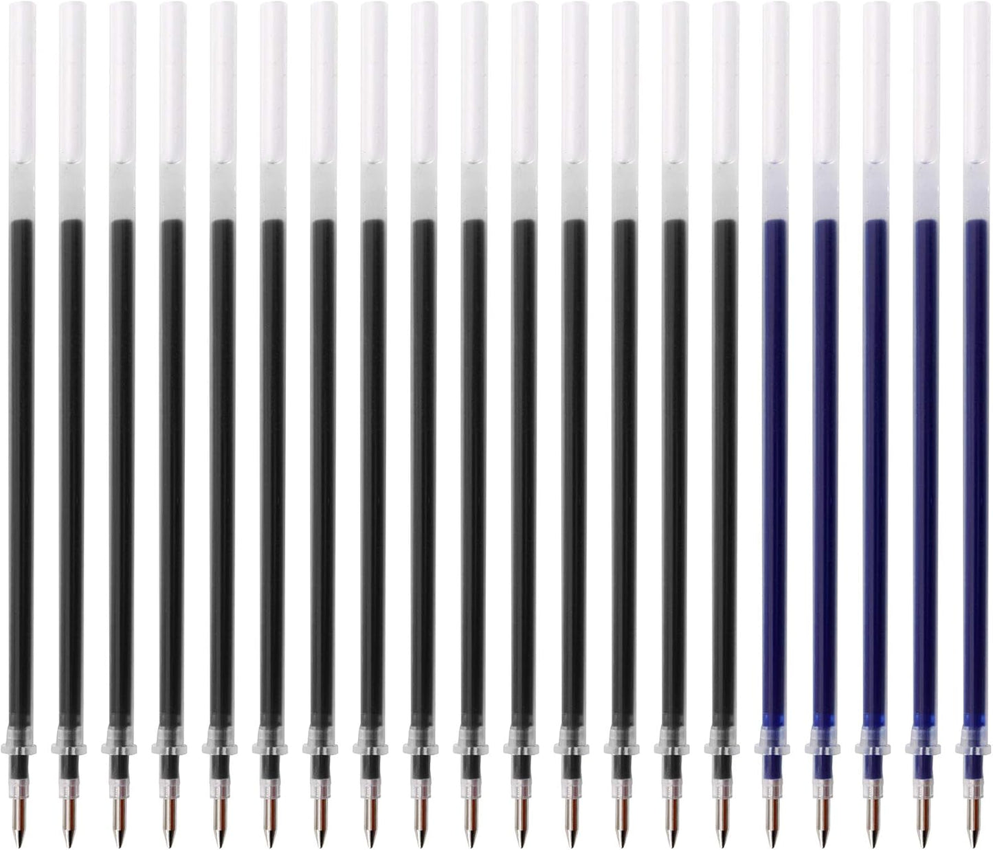 MiSiBao Gel Ink Rollerball Pens Refills Medium Point Pens Refill Work Pen Smooth Writing for Office, Pack of 20 (15 Black Ink and 5 Blue Ink)