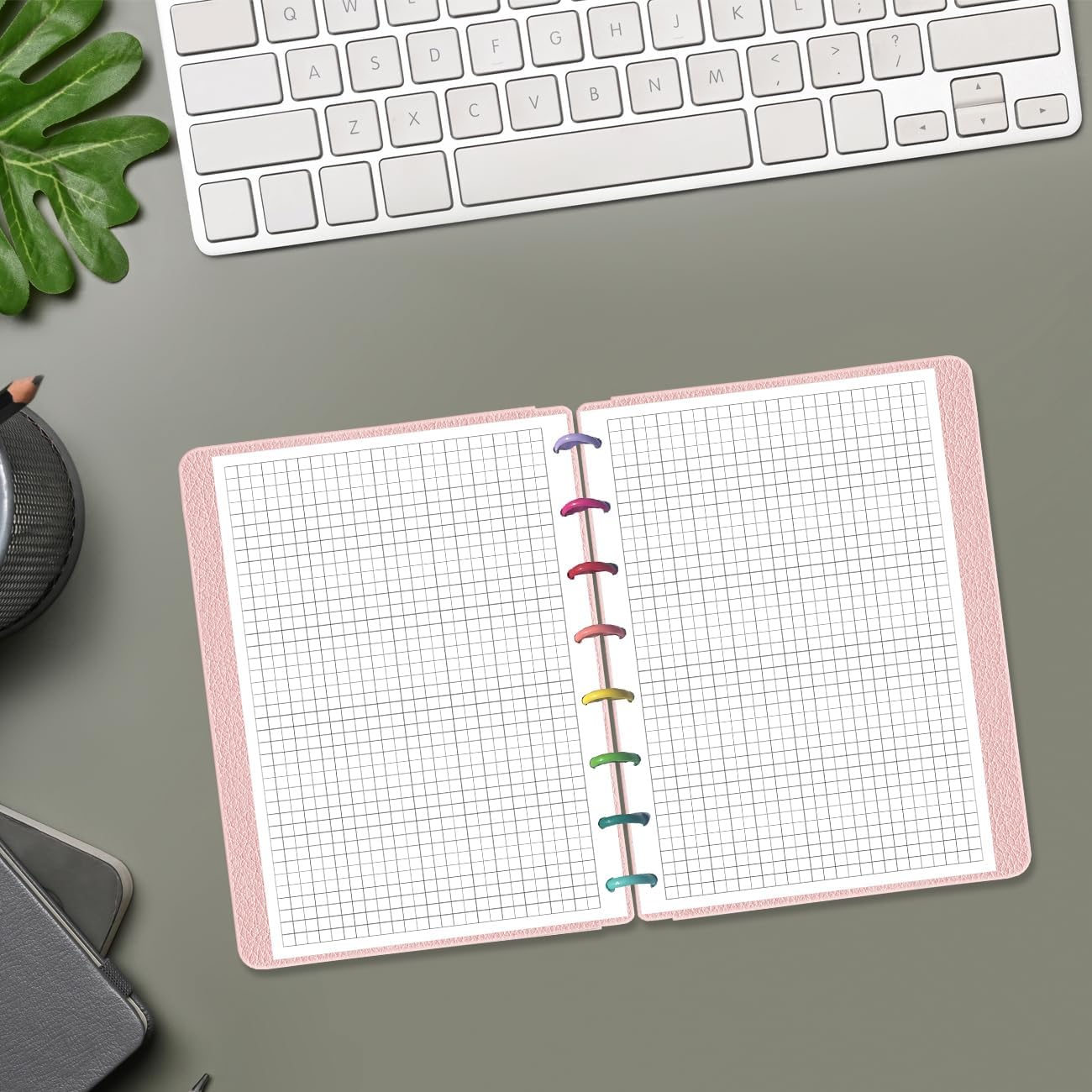 A5 Grid Refill Paper, 6-Hole Graph Paper, 100Sheets / 200Pages Loose-Leaf Grid Paper, 100gsm White Paper, 5.8" x 8.3 "